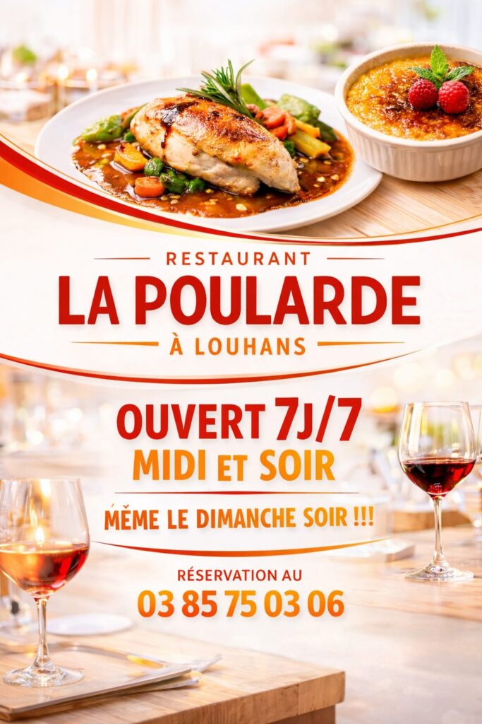 Horaires d'ouverture au restaurant La Poularde